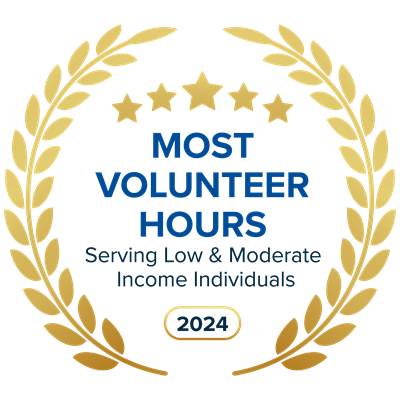 Most Volunteer Hours servicing low and moderate income individuals