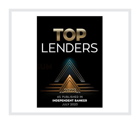 Top Lenders Indpendent Banker award graphic